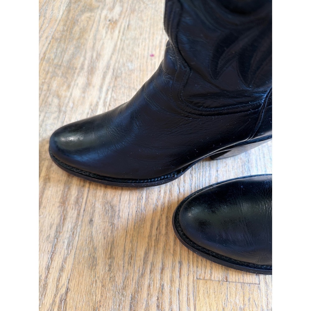 Lucchese Laurelie Black Cowhide Leather Boots M5064 Embroidered Pointed Toe 7.5B - Picture 9 of 14
